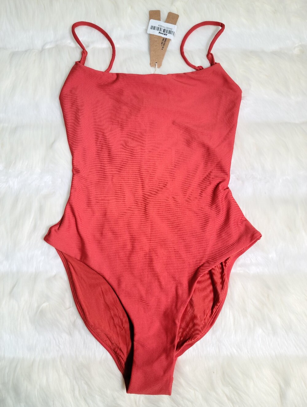 SKIMS Classic Swim Square Neck Scoop One Piece Red Terra Women XS NEW - Picture 1 of 5